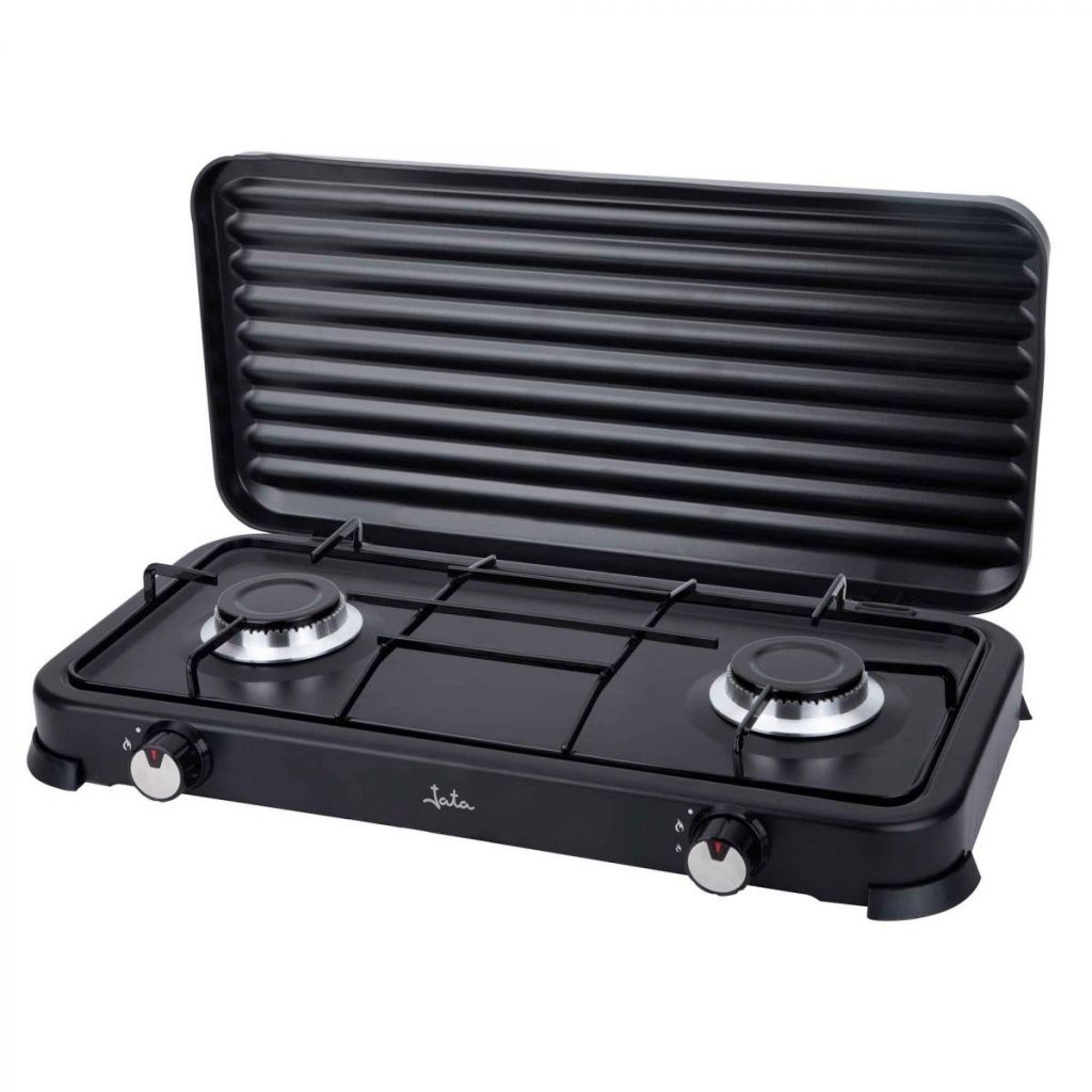 Hornillo de gas Jata JECG2702, Negro, 2 zonas
